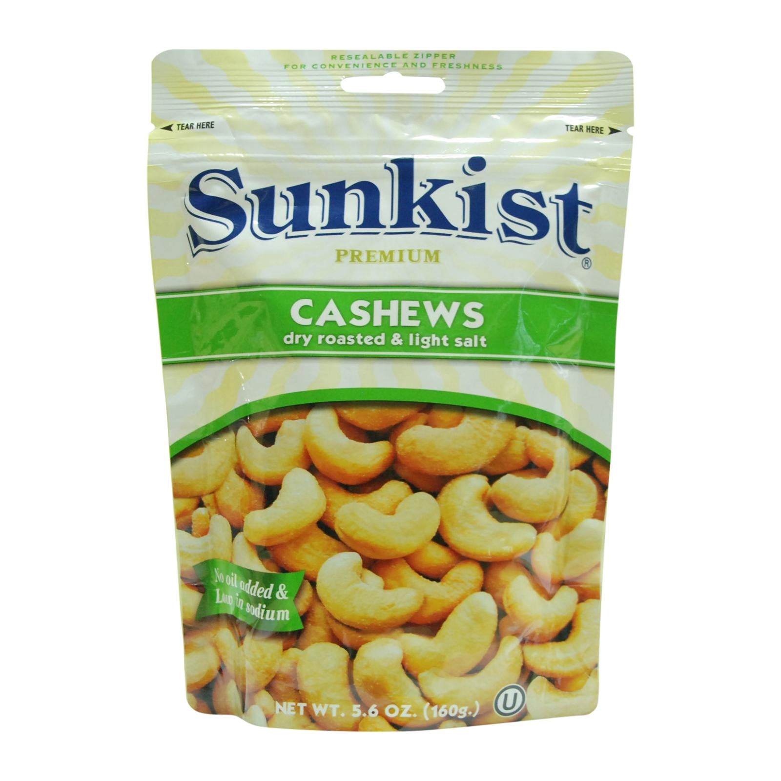 Sunkist Premium Cashews Dry Roasted And Light Salt Dried Fruit 160 gm