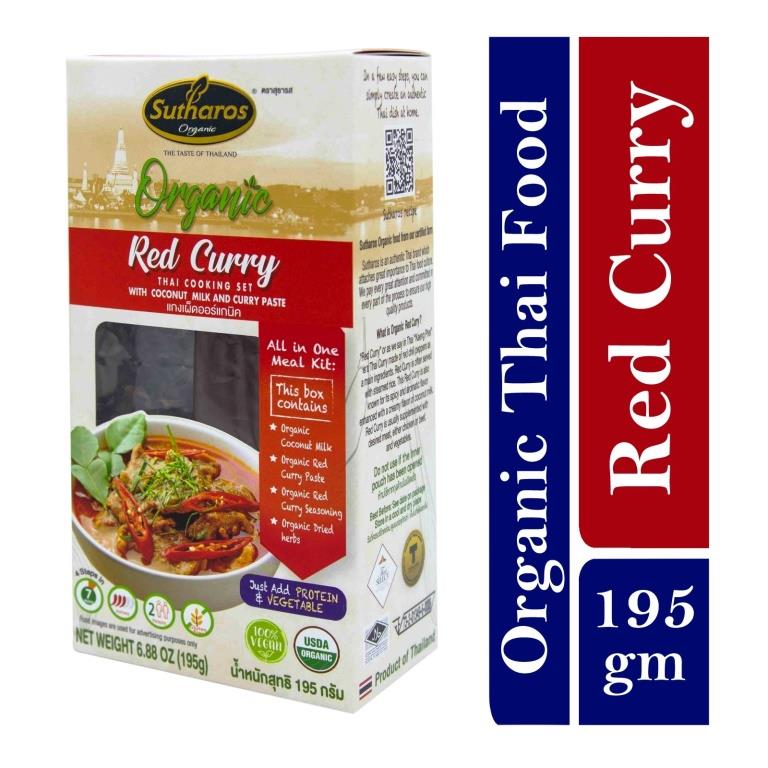 Sutharos Organic Red Curry With Coconut Milk And Curry Paste 195 gm