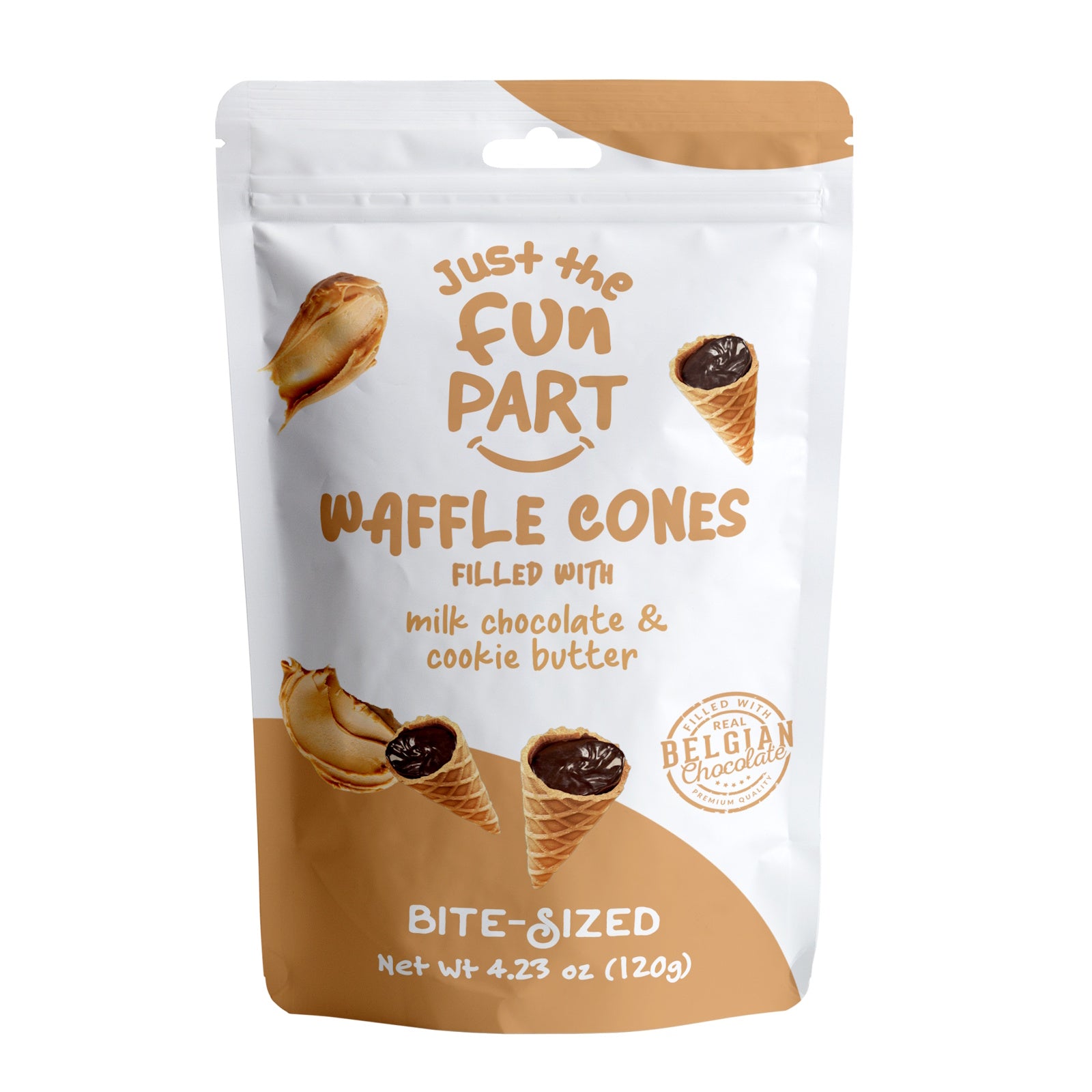 Fun Part Cookie Butter & Milk Chocolate Waffle Cones 100 Gms