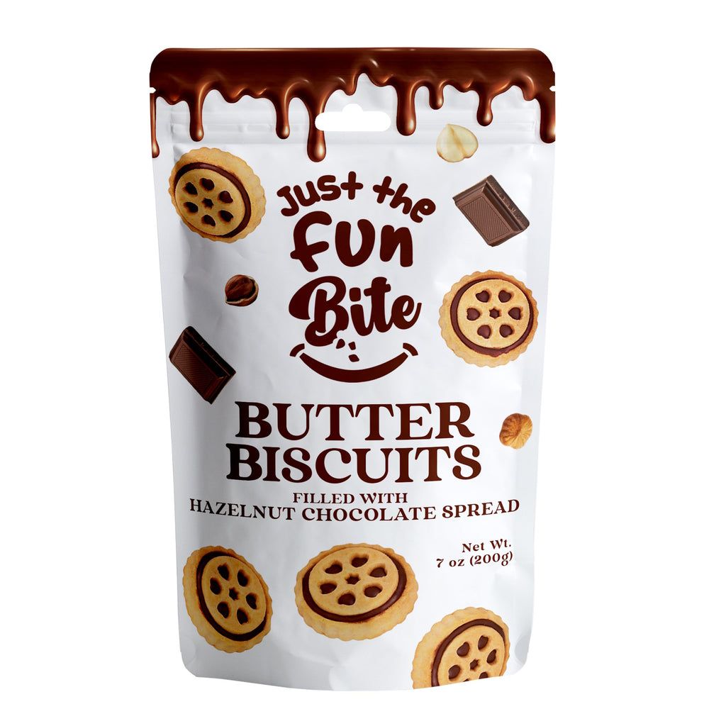 Fun Bite Butter Biscuits Filled with Hazelnut Chocolate Spread 200 Gms