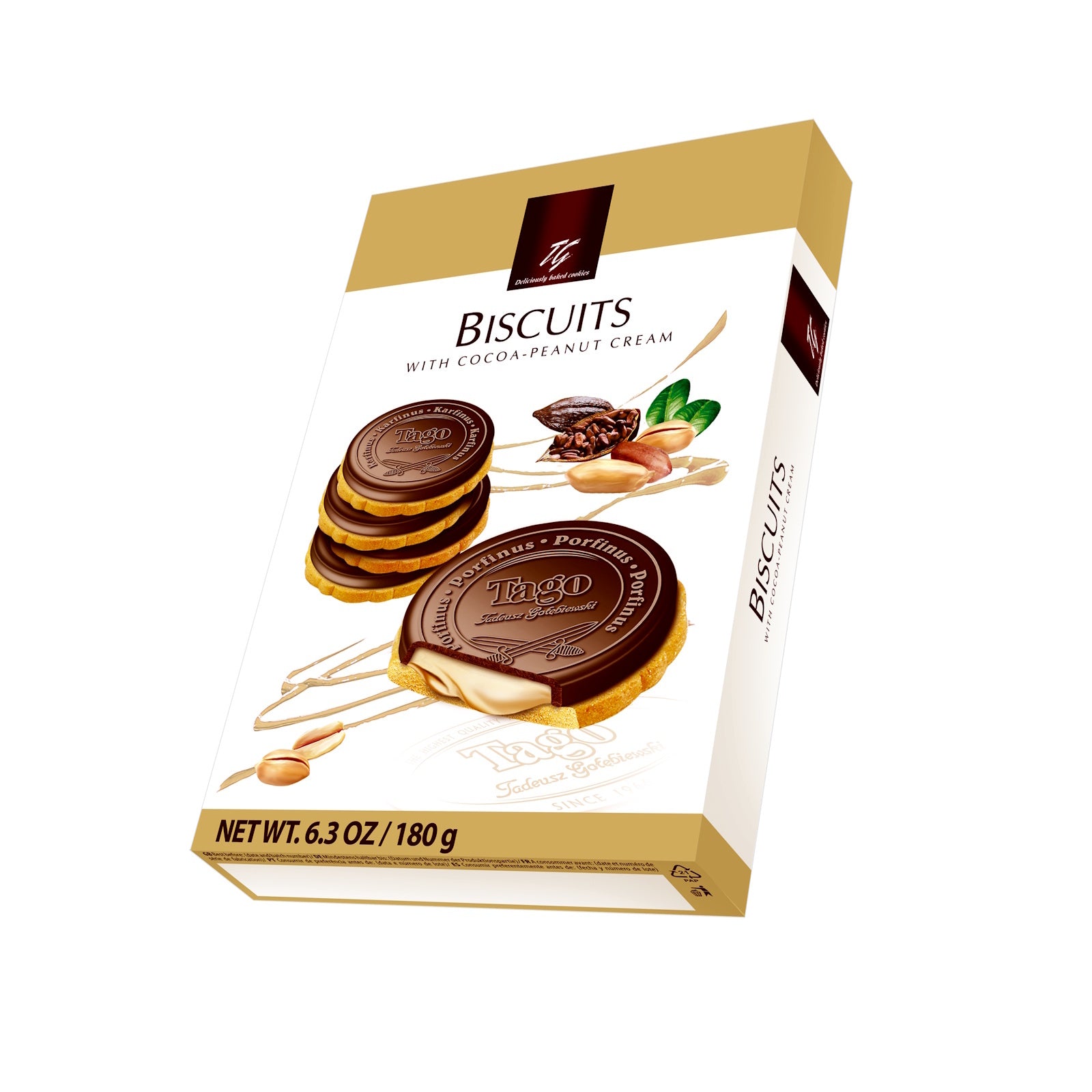 Tago Biscuits with Cocoa-Peanut Cream 180 gm