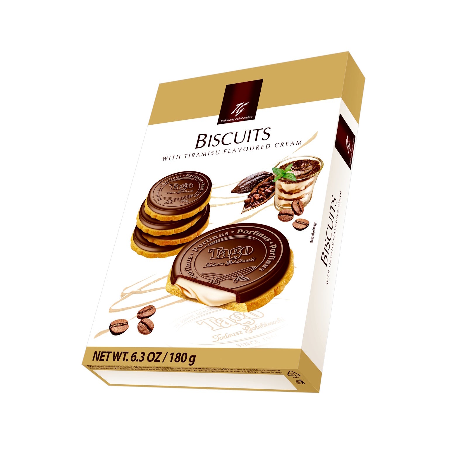 Tago Biscuits with Tiramisu Flavored Cream 180gm
