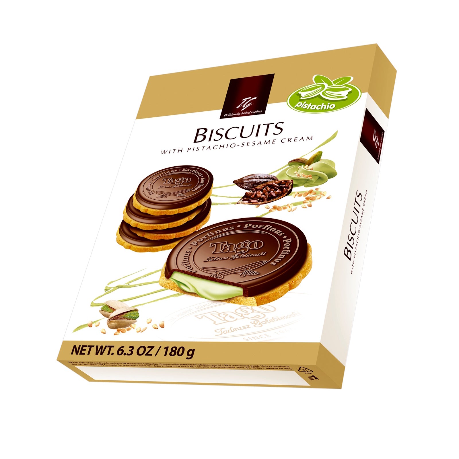 Tago Biscuits with Pistachio - Sesame Cream 180 gm