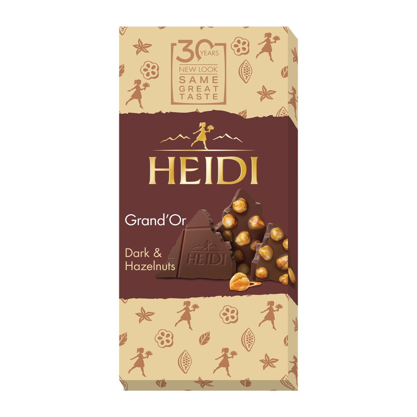 Heidi Grand 'Or Dark Chocolate with Whole Caramelized Hazelnuts 100 Gms