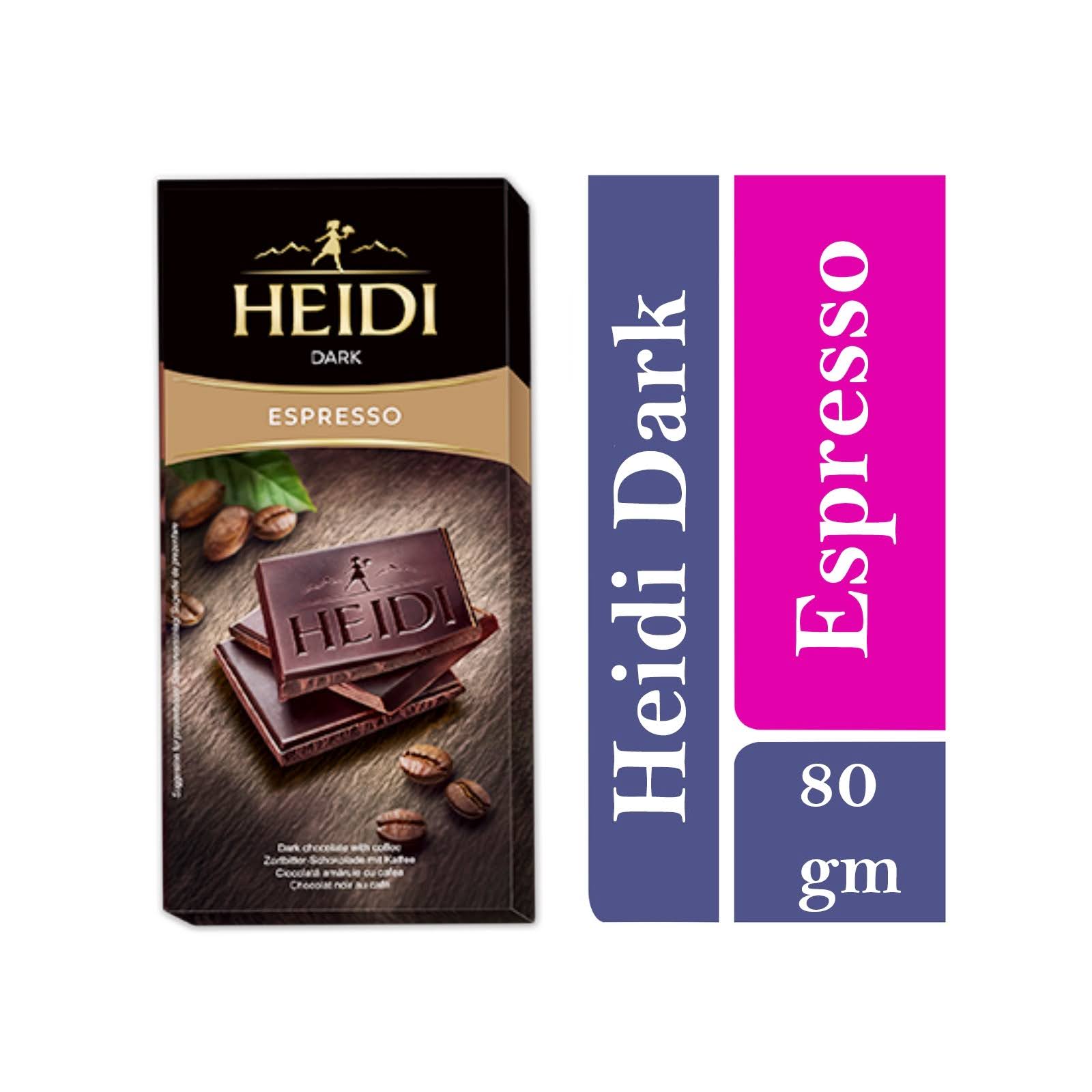 Heidi Dark Chocolate Bar With Coffee 80 Gms