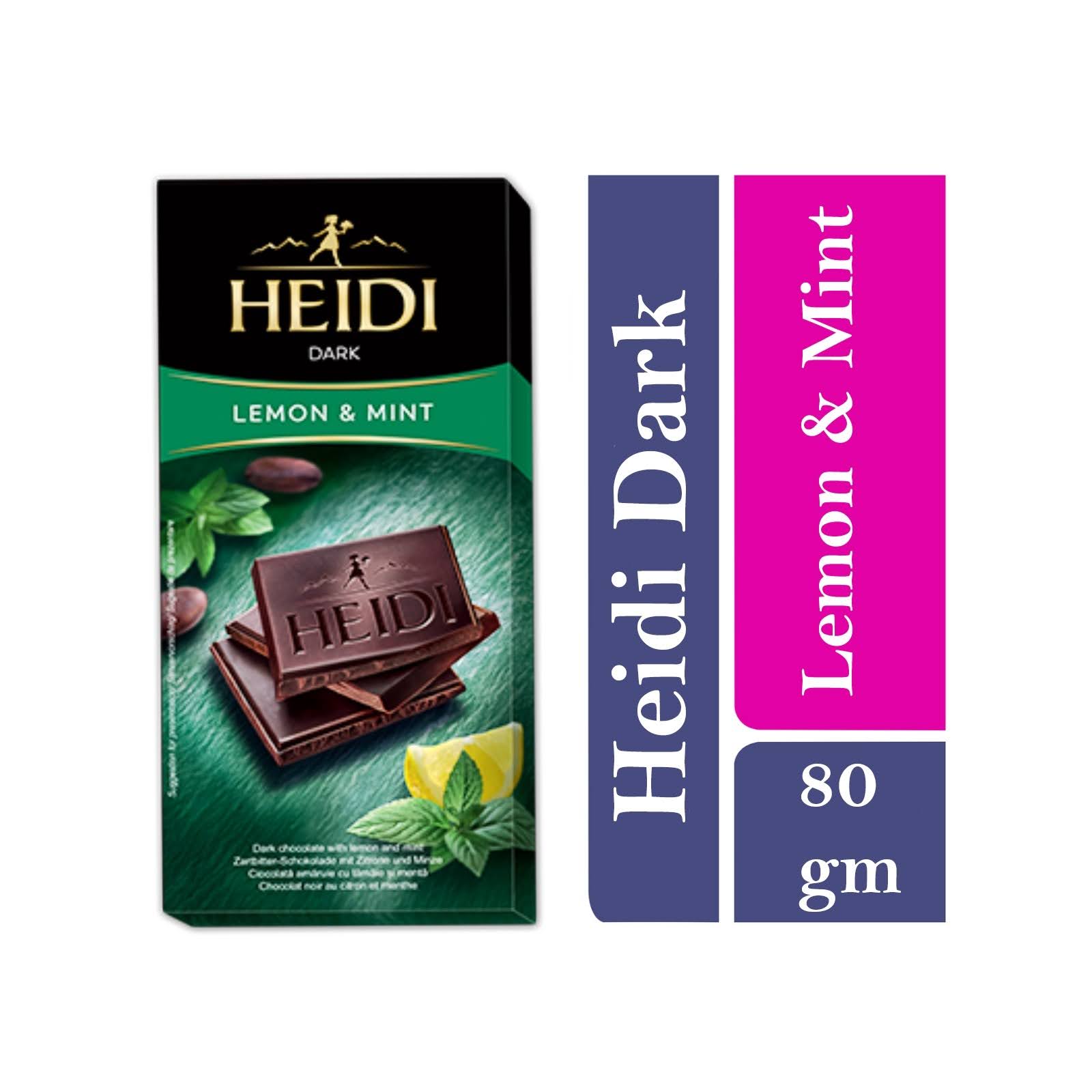 Heidi Dark Chocolate with Mint and A Hint of Lemon 80 Gms