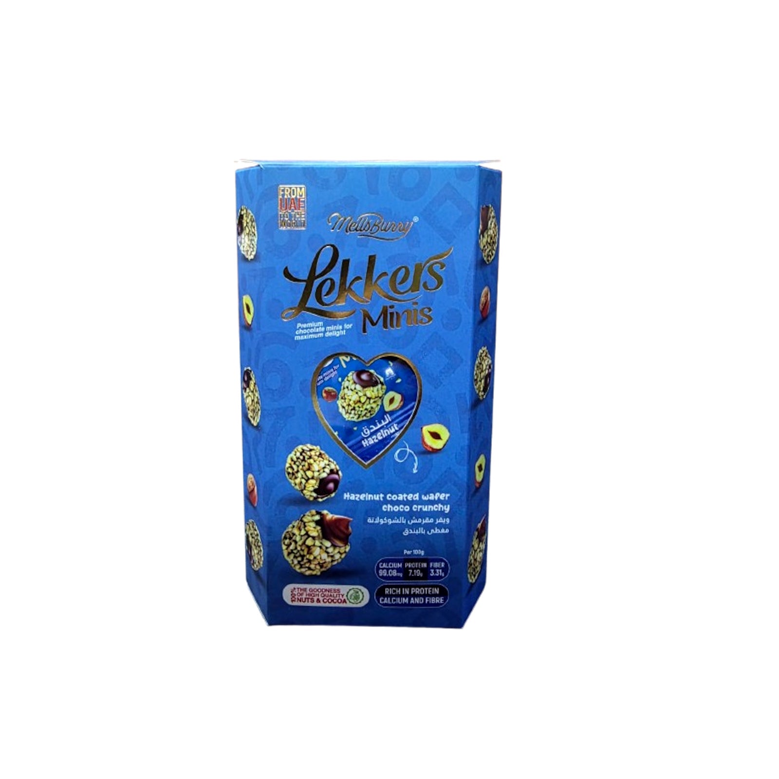 Mellsburry Lekkers Minis Hazelnut Coated wafer Choco crunchy 100 Gms