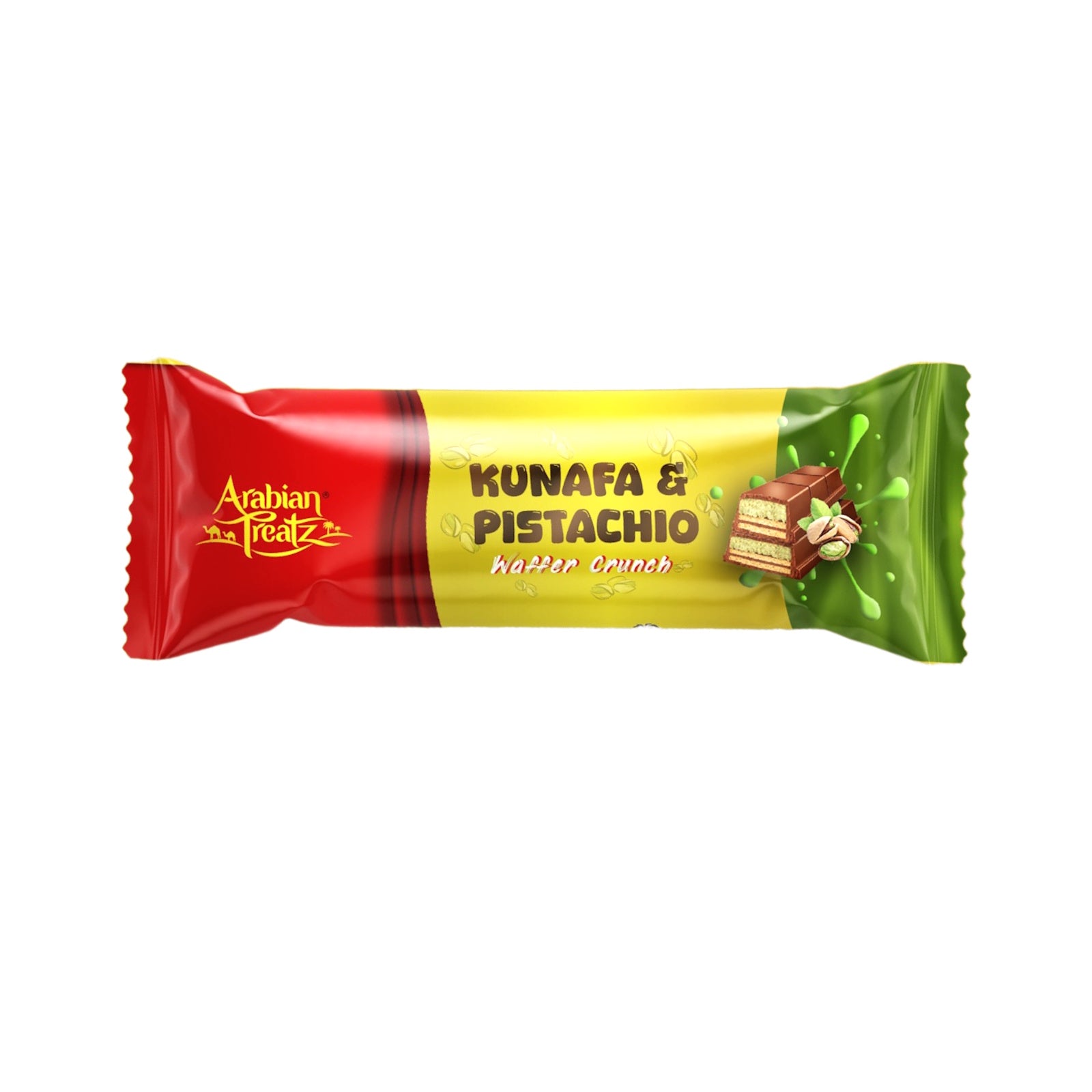Arabian Treatz Premium Milk Chocolate Wafer with Pistachio & Kunafa 45 Gm