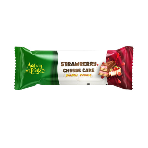 Arabian Treatz Premium Milk Chocolate Wafer with Kunafa Strawberry Cheesecake 45 Gm