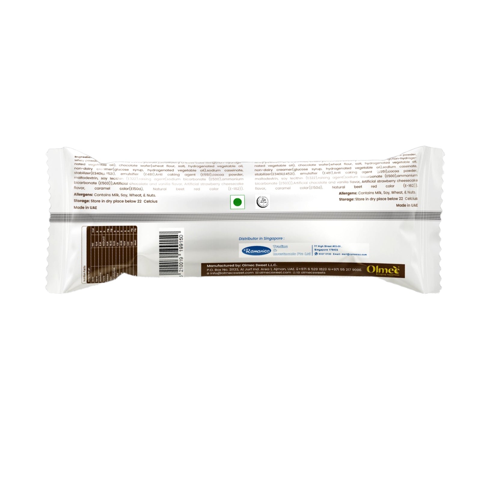Arabian Treatz Premium Milk Chocolate Wafer with Kunafa Strawberry Cheesecake 45 Gm
