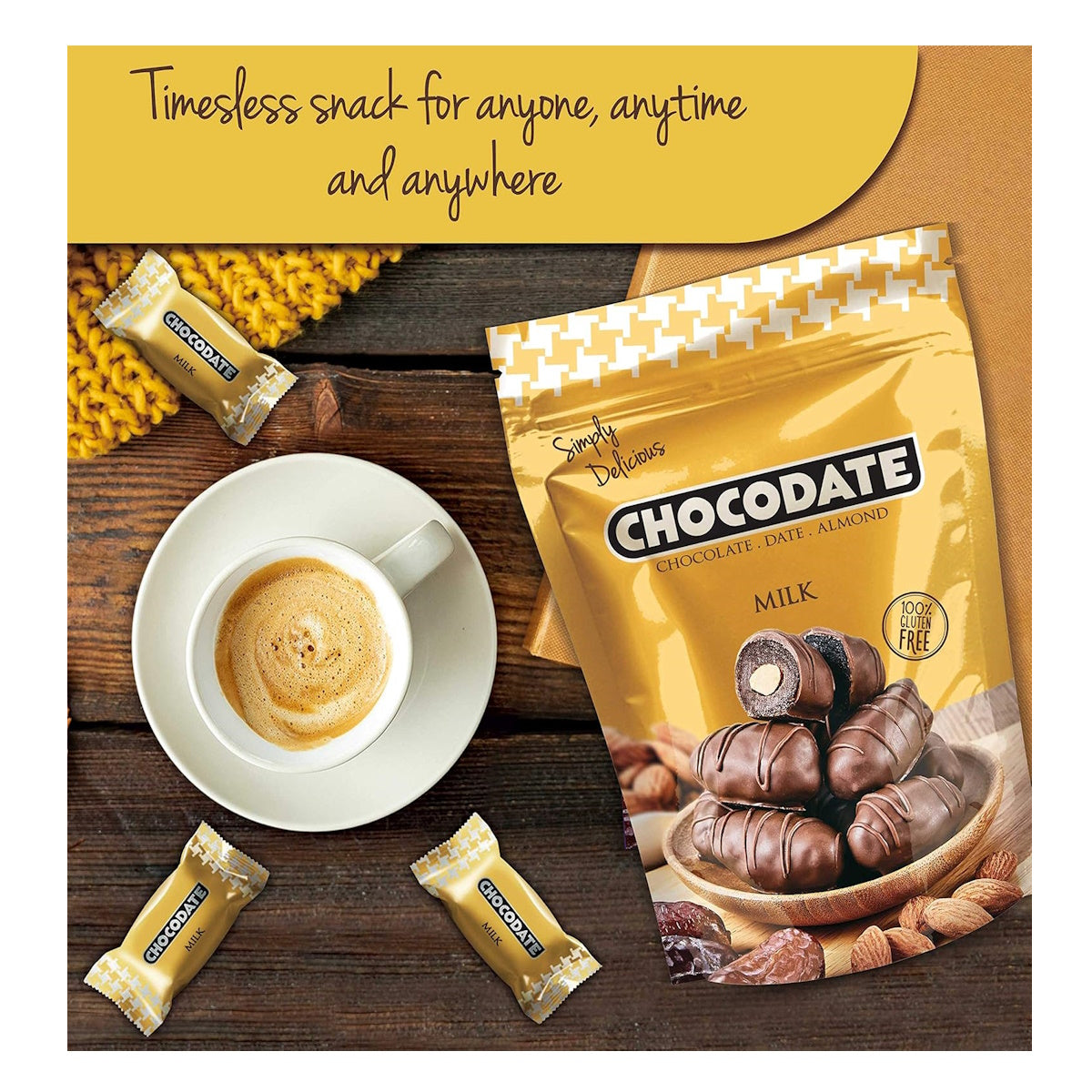 Chocodate Rich Milk Chocolate Date with Whole Almond 250 Gms