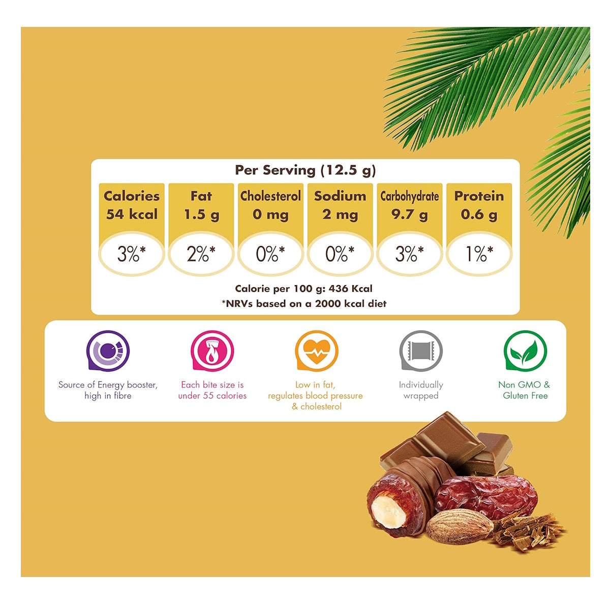 Chocodate Rich Milk Chocolate Date with Whole Almond 250 Gms