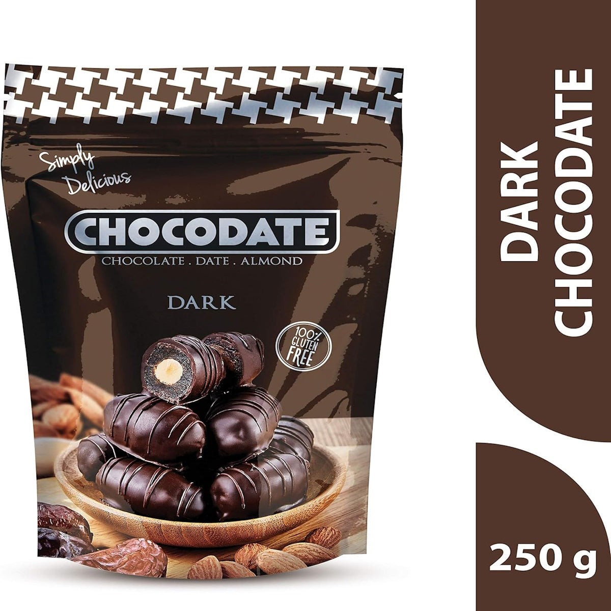 Chocodate Rich Dark Chocolate with Whole Almond 250 Gms