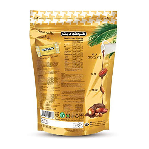 Chocodate Rich Milk Chocolate Date with Whole Almond 100 Gms