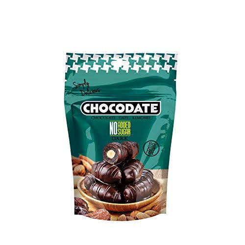 Chocodate Rich Dark Chocolate with No Artificial Sugar Added with Almond 100 Gms