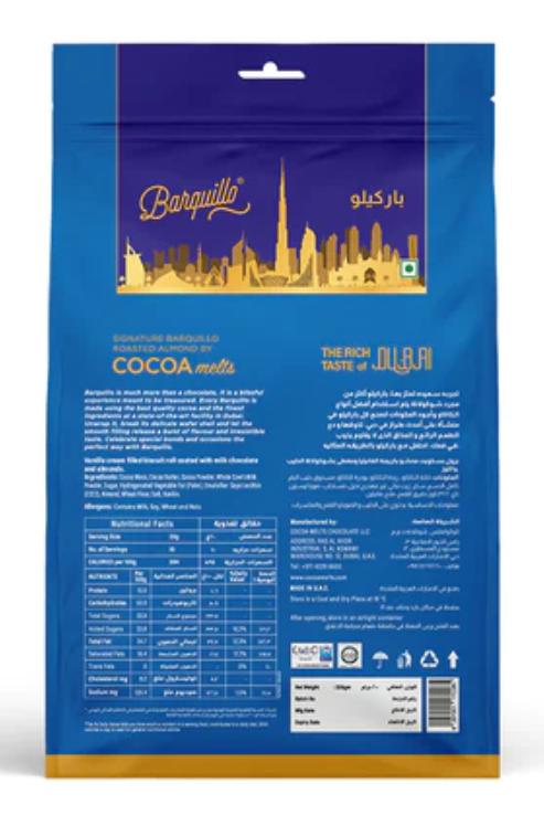 Cocoa Melts Barquillo Roasted Almond 100 Gms