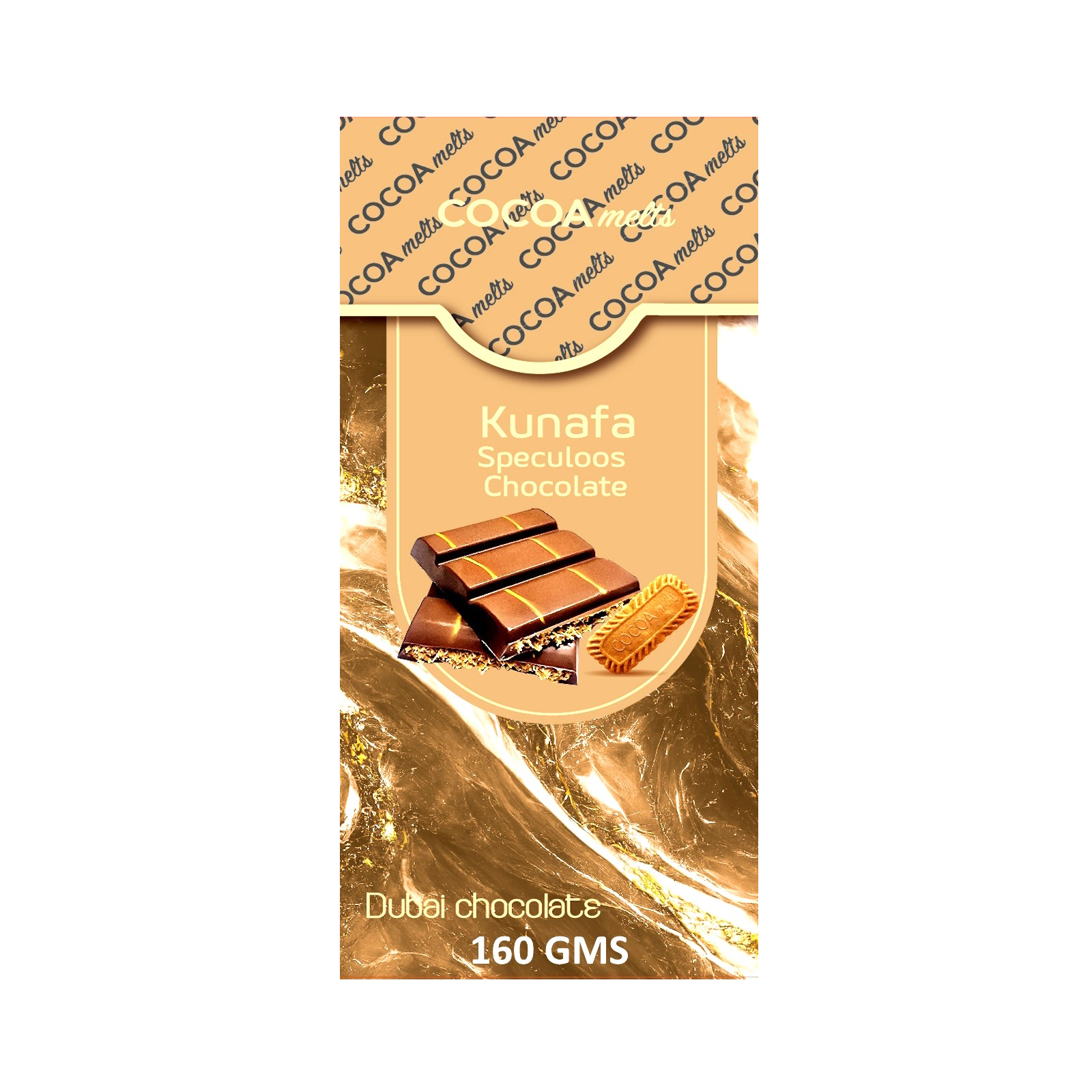 Cocoa Melts Speculoos Kunafa Chocolate 160 Gms