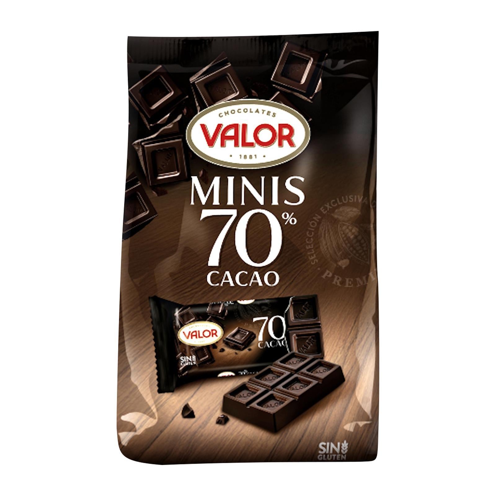 Valor Dark Chocolate Mini bars 70% Cocoa(Gluten Free Vegan) Individually packed 150 Gms