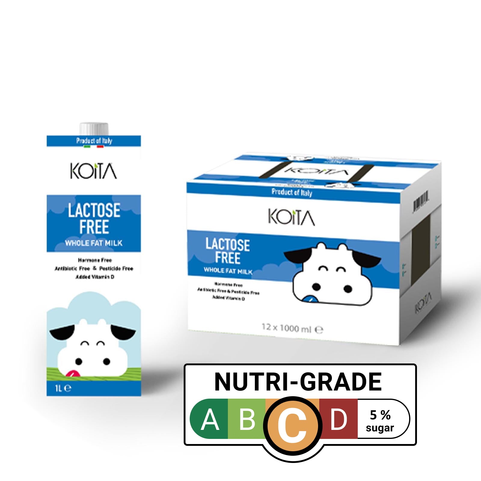 Koita Lactose Free Whole Fat Milk 12 X 1 L