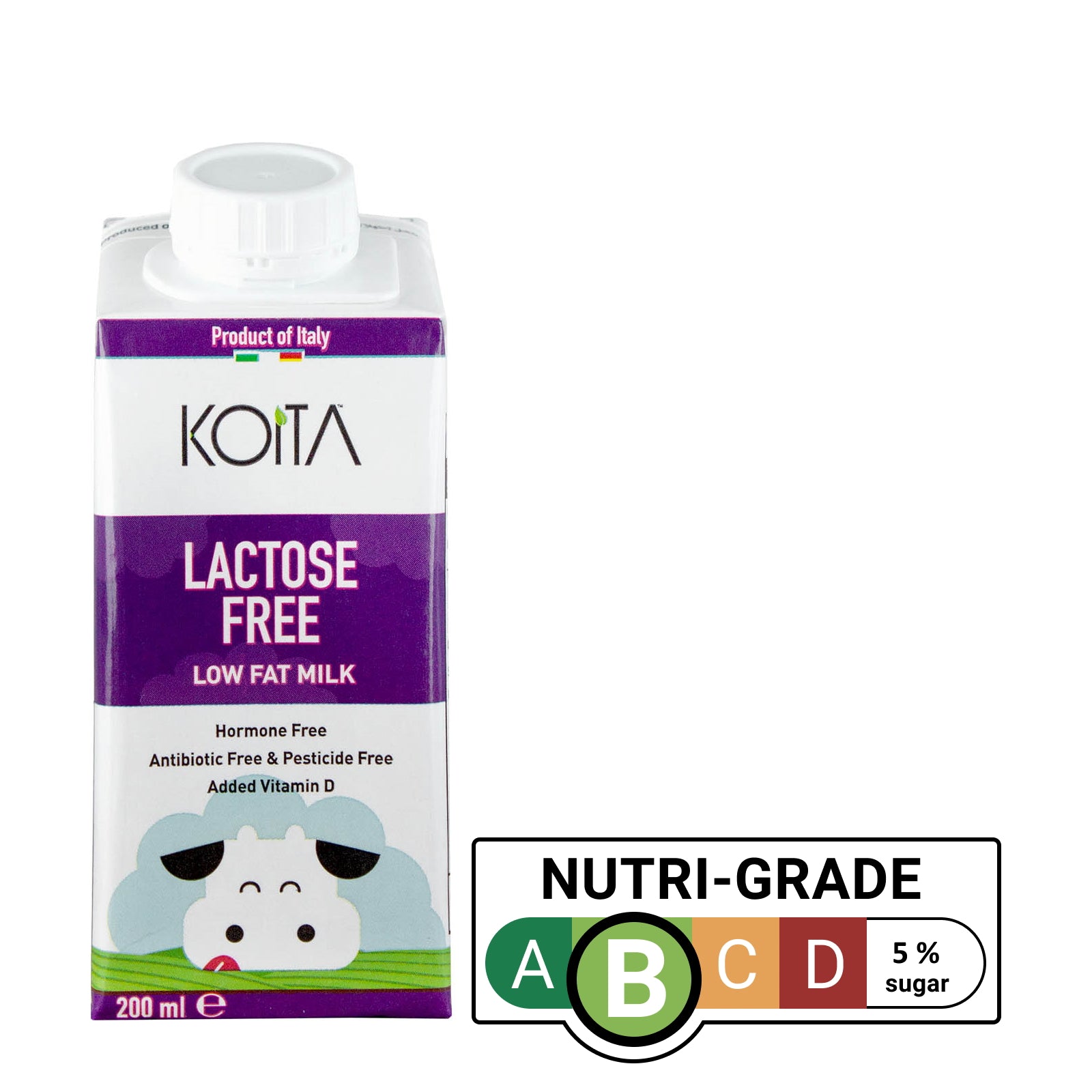 Koita Lactose Free Low Fat Milk Added Vitamin D 24 x 200ml
