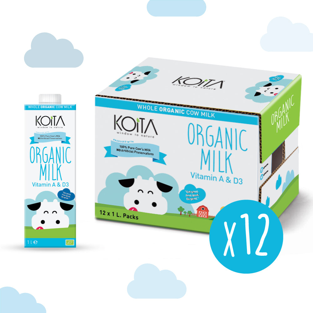 Koita Premium Organic Whole Milk 12 X 1 L