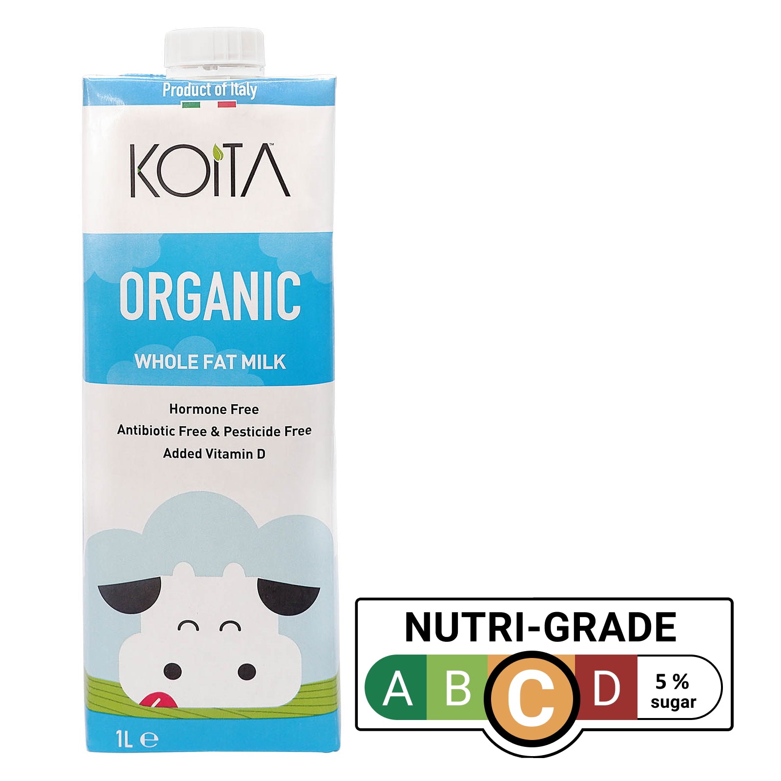 Koita Premium Organic Whole Milk 12 X 1 L