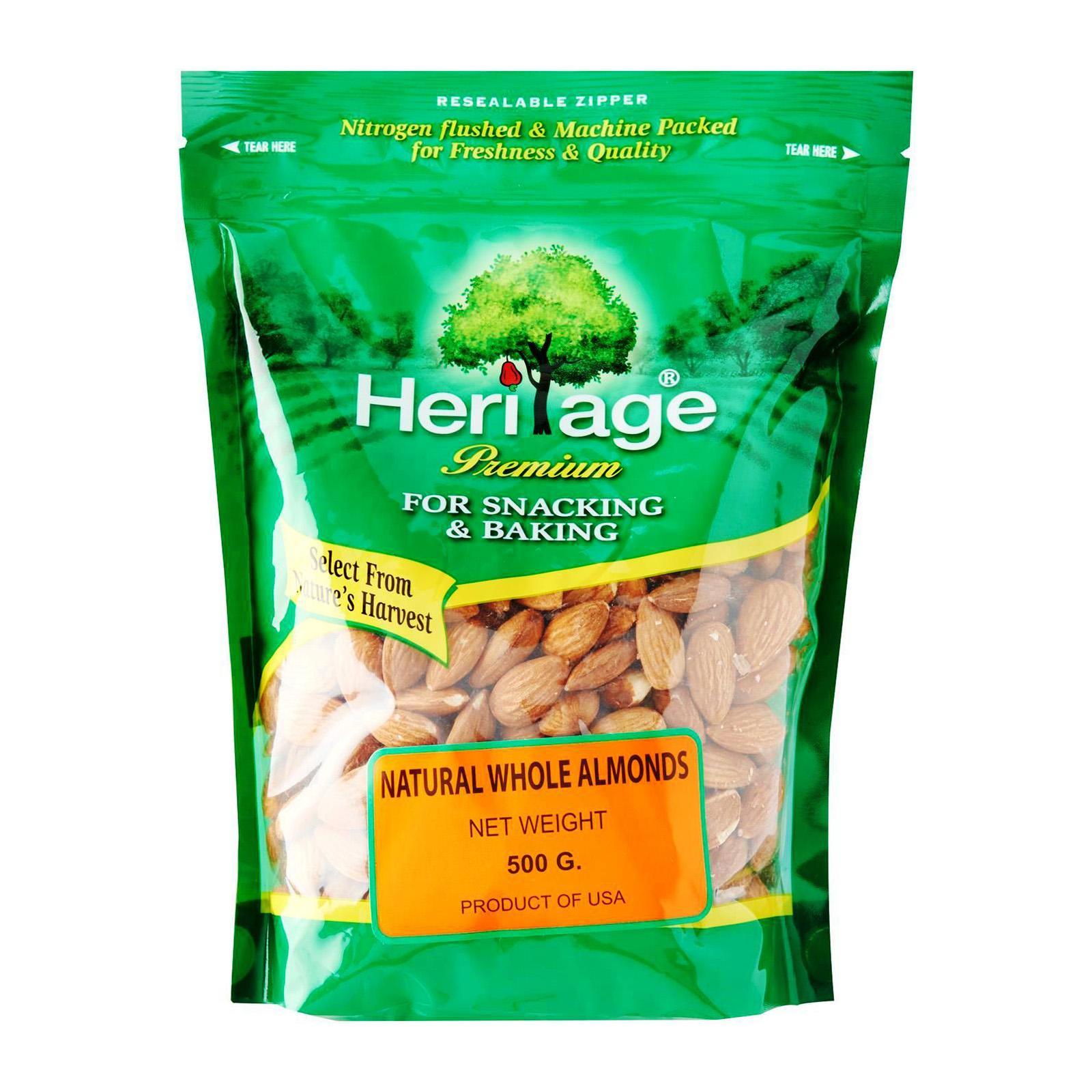 Heritage Raw Almond 500 gm