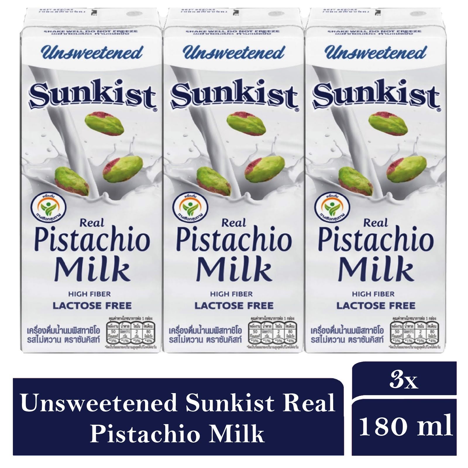 Sunkist Pistachios Milk Unsweetened 3 x 180 ml