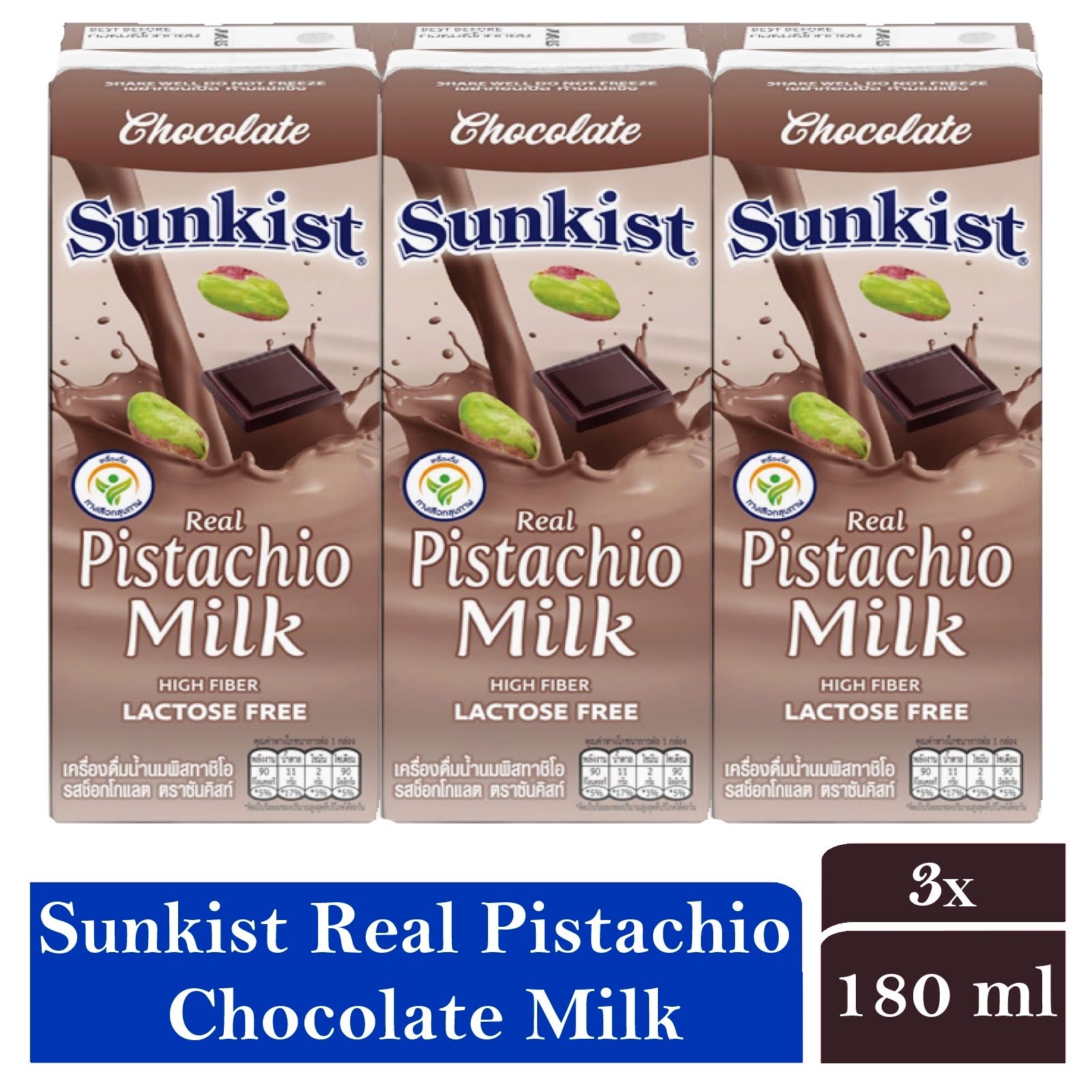 Sunkist Pistachios Milk Chocolate Flavor 3 x 180 ml
