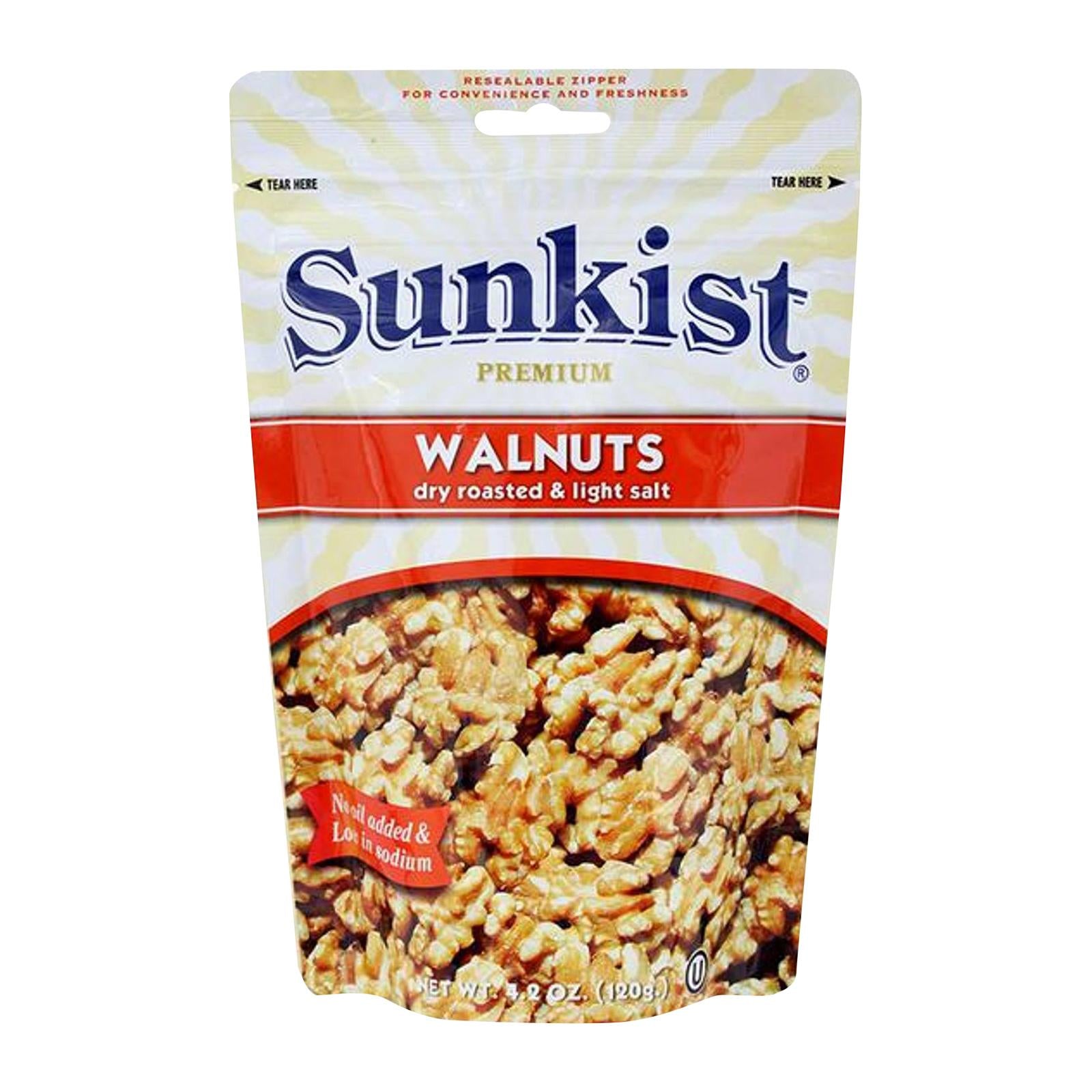 Sunkist Premium Walnuts Dry Roasted And Light Salted 120 gm