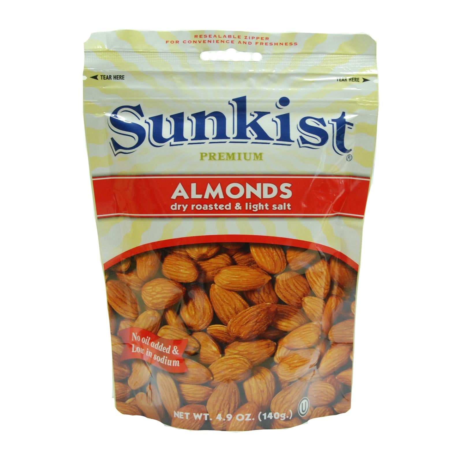 Sunkist Premium Almond Dry Roasted And Light Salt Dried Fruit 140 gm