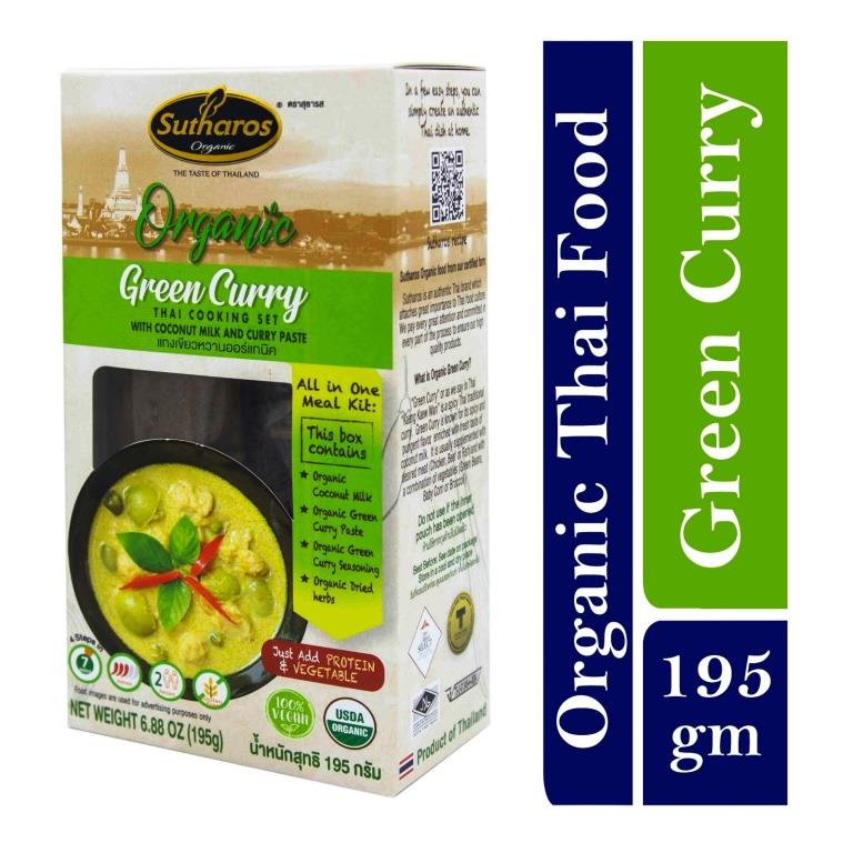 Sutharos Organic Green Curry With Coconut Milk And Curry Paste 195 gm