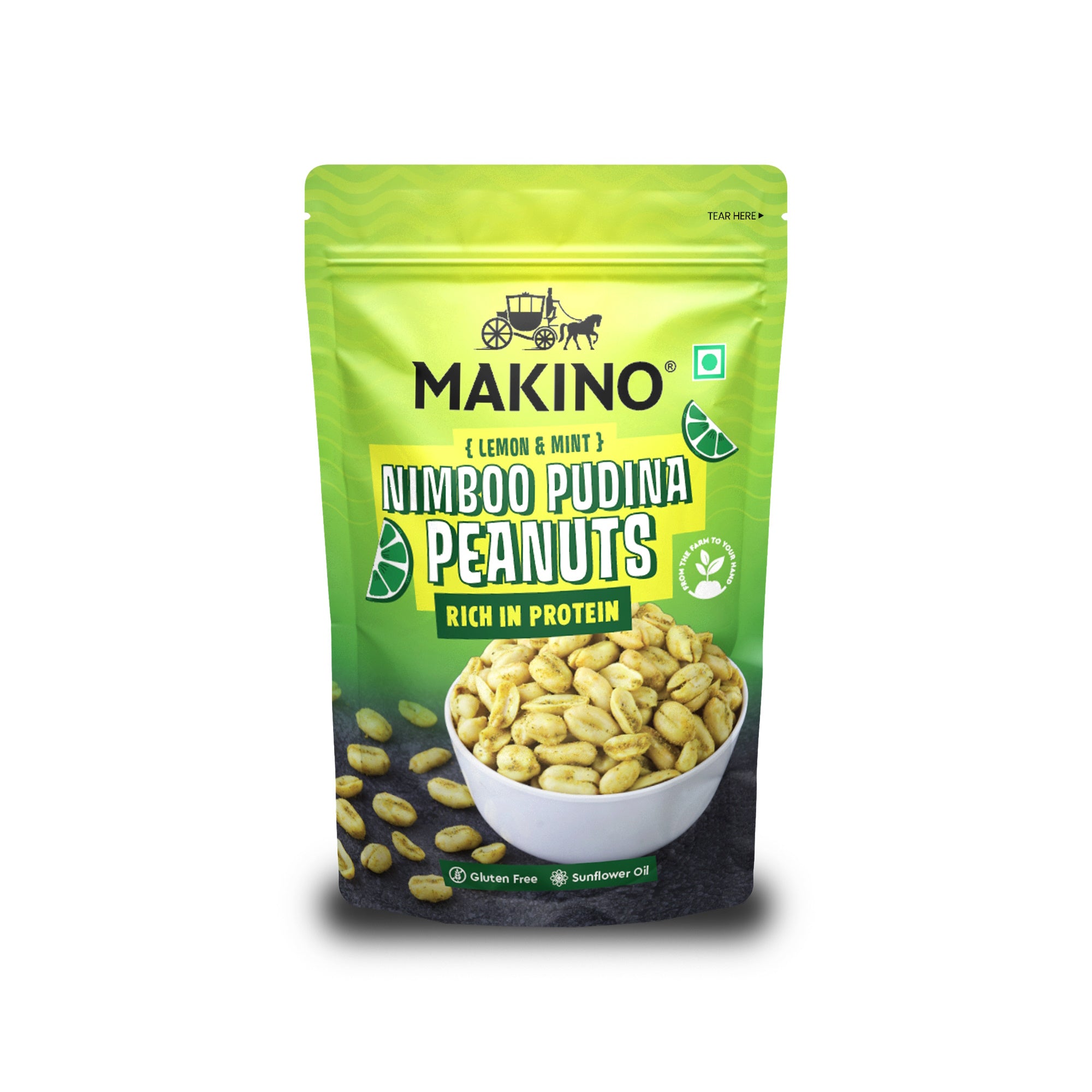 Makino Roasted Peanuts With Lemon And Mint 100 Gms