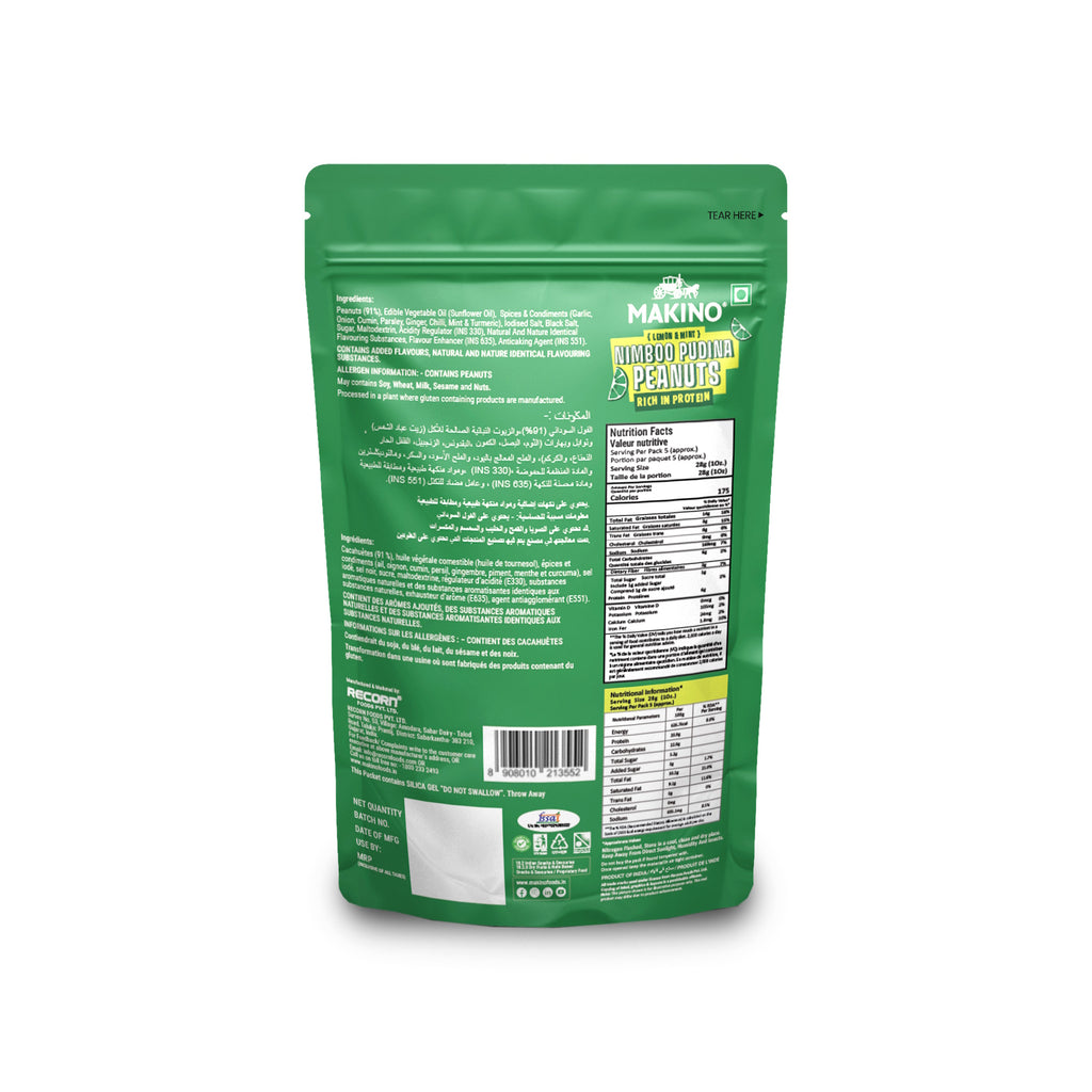 Makino Roasted Peanuts With Lemon And Mint 100 Gms