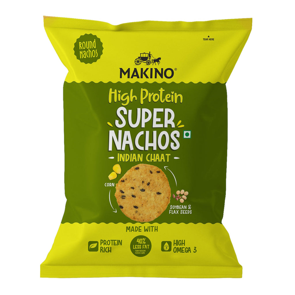 Makino High Protein Super Nacho Indian Chat Made With Corn Soyabean & Flax Seeds (Omega 3)
