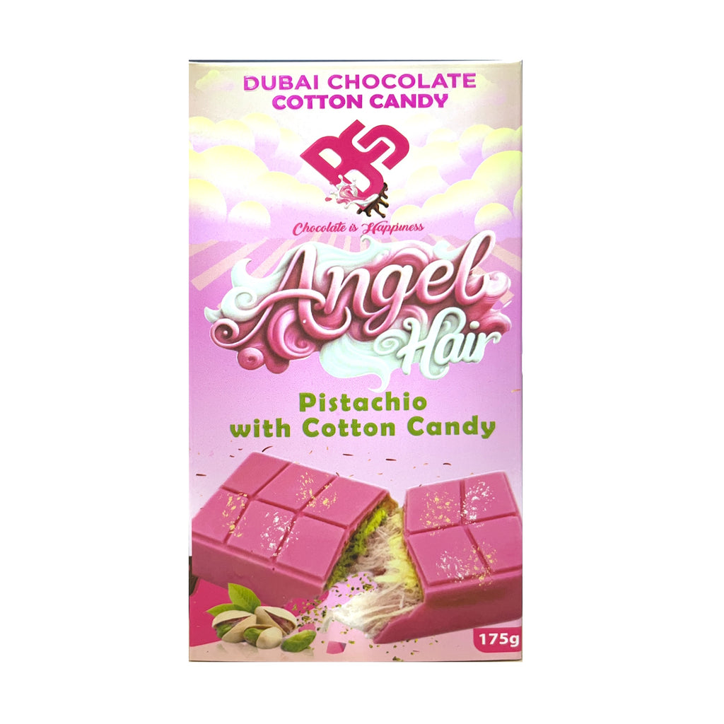 BCC Pistachio Kunafa chocolate with Cotton Candy (Angel Hair) 175 Gms