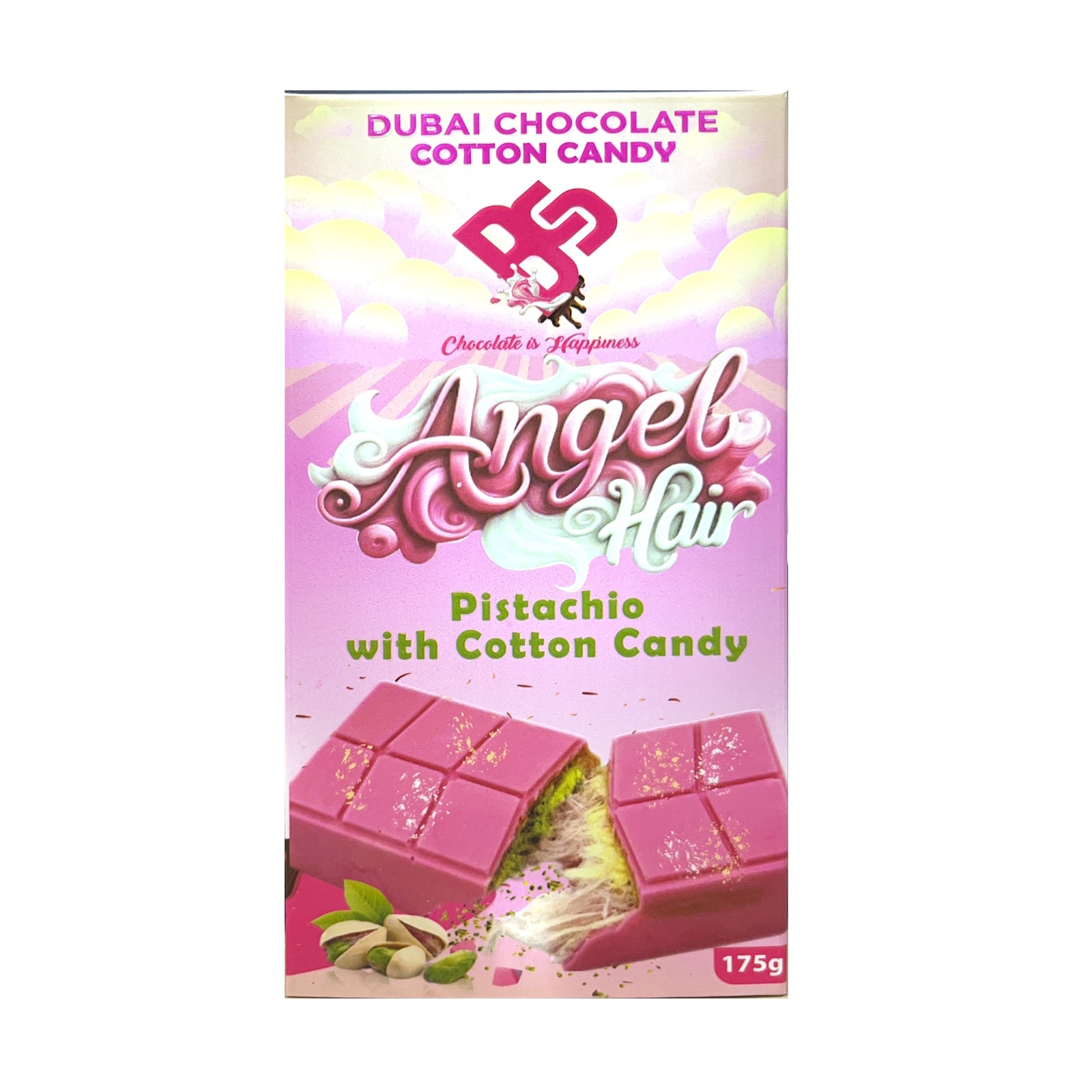 BCC Pistachio Kunafa chocolate with Cotton Candy (Angel Hair) 175 Gms