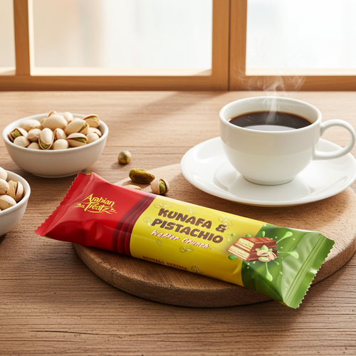 Arabian Treatz Premium Milk Chocolate Wafer with Pistachio & Kunafa 45 Gm