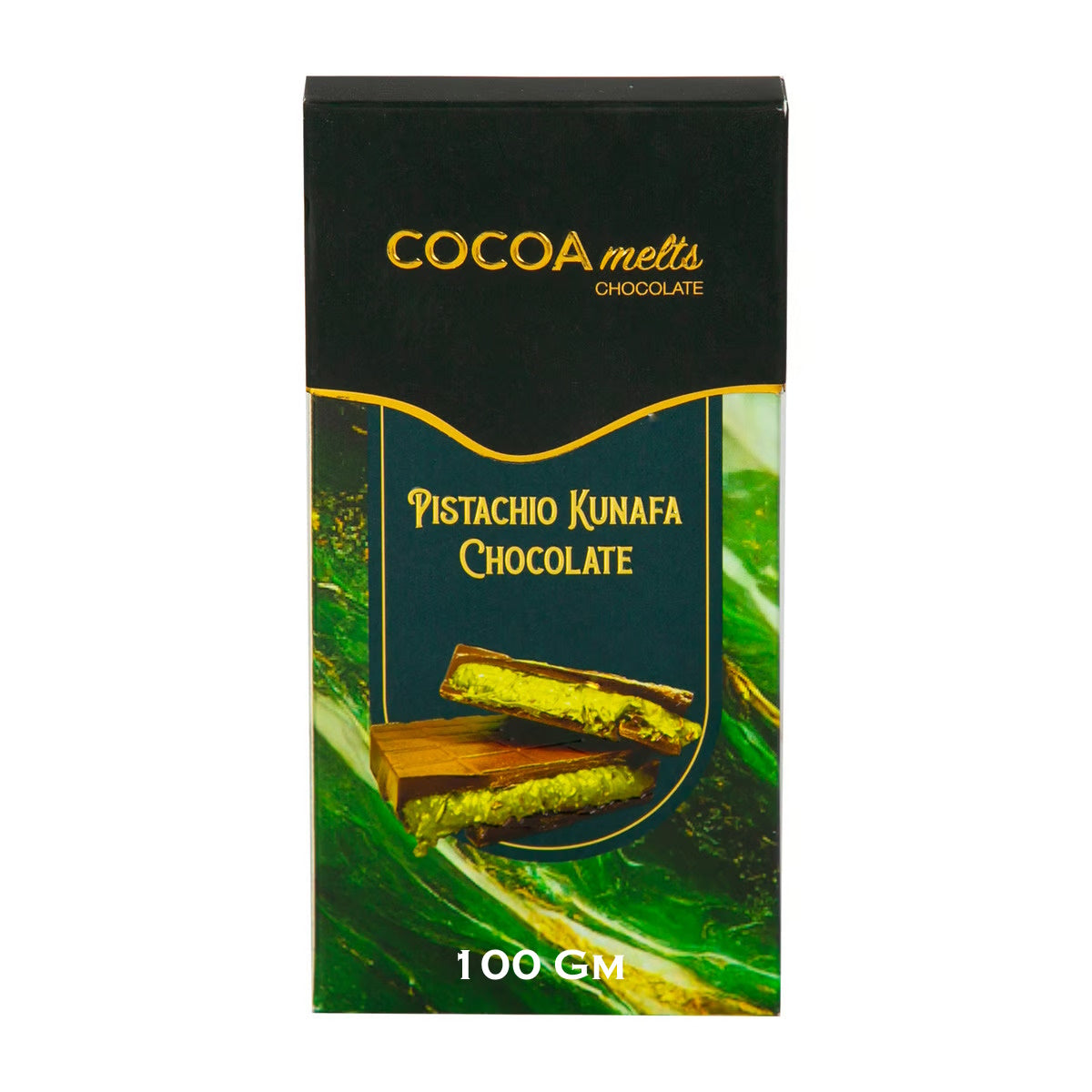Cocoa Melts Pistachios Kunafa Milk Chocolate 100 Gms