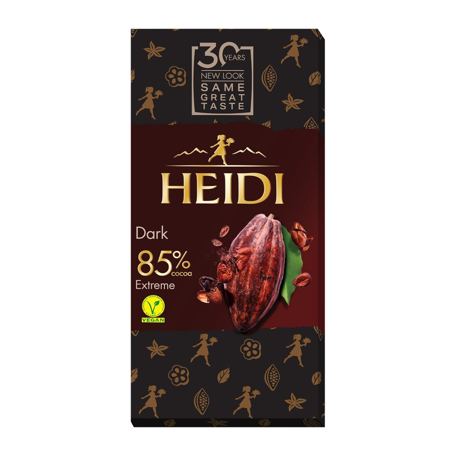Heidi Dark Extreme Chocolate Bar 85% Cocoa 80 Gms