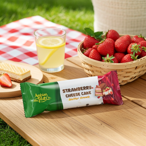 Arabian Treatz Premium Milk Chocolate Wafer with Kunafa Strawberry Cheesecake 45 Gm