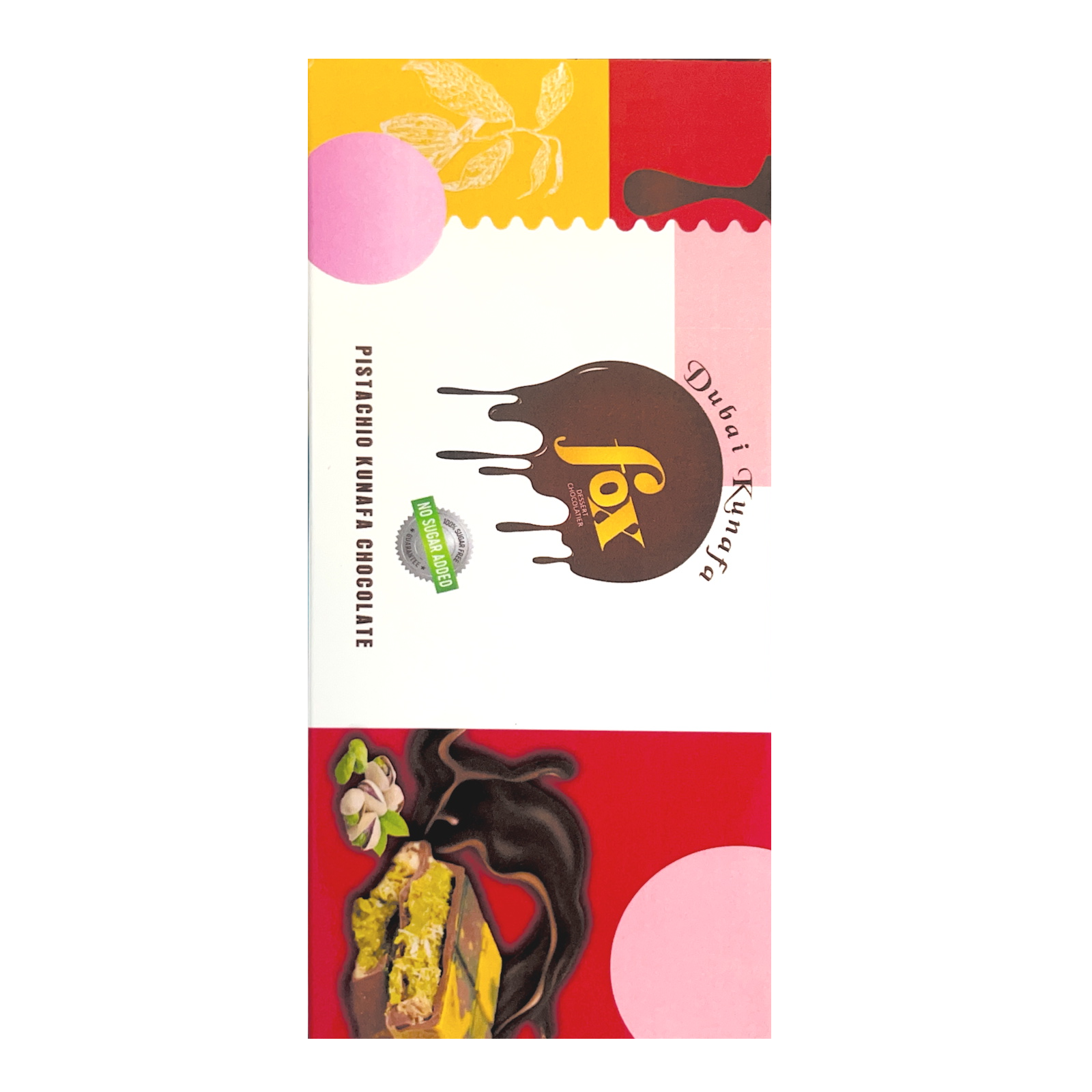 FOX Pistachio Kunafa Chocolate (No Sugar Added) 100 Gms